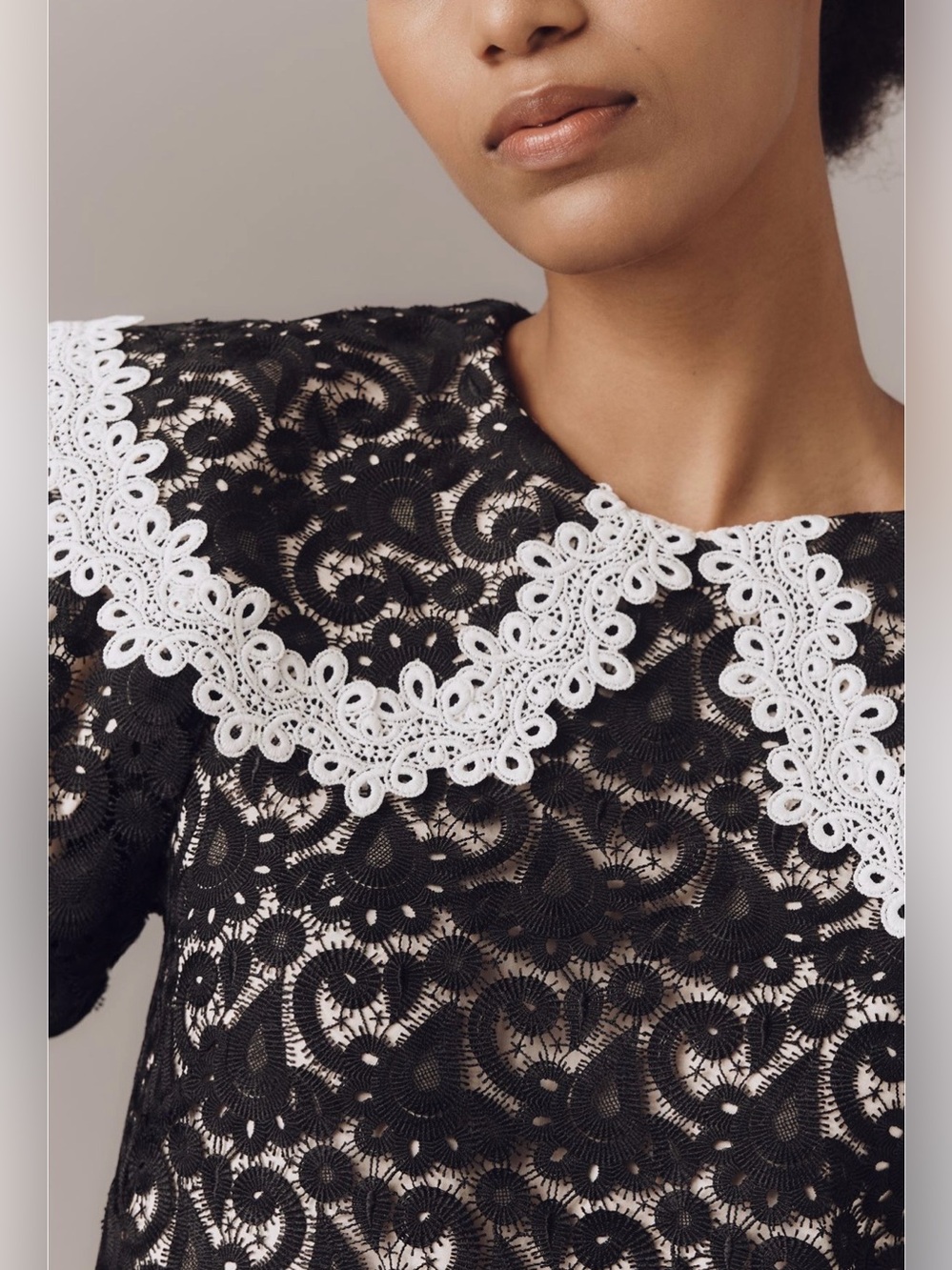 ❤️🔥Firm Price❤️🔥Maeve puff sleeve collared lace mini dress - Picture 3 of 14